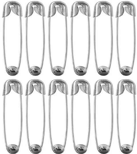 Safety Pins Set - 10 Pcs Multi-Size Stainless Steel Saree Pins