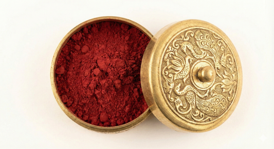 Decorative Sindoor Box - Traditional Brass Kumkum Container with Lid